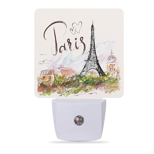 Eiffel Tower Night Light,Paris Tower Night Lights Plug into Wall Dusk to Dawn Sensor Led Lamp for Women Men,Led Lights for Stairway/Hallway/Bedroom,0.5W - color: Paris Tower