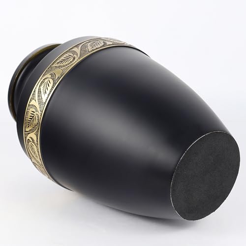 Cremation Urn for Ashes Adult Male & Female, Large Urn for Ashes for Women, Decorative Urns for Human Ashes Adult Man, Memorial Urns, Burial Urns, Funeral Urns (Black, Large)