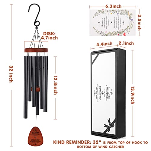 Memorial Wind Chimes, Sympathy Gift for Loss of Loved One, Outdoor Garden | A heartfelt sympathy gift and memorial wind chime with soothing sounds, bringing comfort, peace, and lasting remembrance - size: Black - Teardrop Design