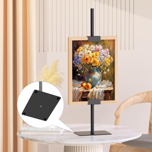 HzTinT Adjustable Tabletop Easel Stand for Picture Frames,Heavy Metal Base | Table Easels for Display,Picture Frame Holder Art Display Stand for Signs, Canvas
