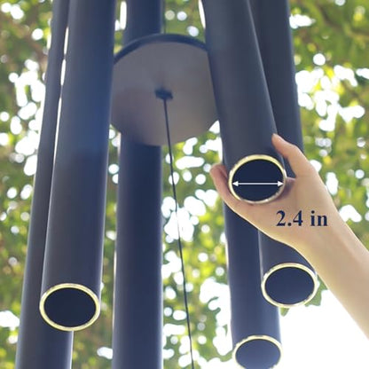ASTARIN 78 Inch Wind Chimes for Outside with 6 Tubes Tuned Relaxing Melody - size: 78”-Black