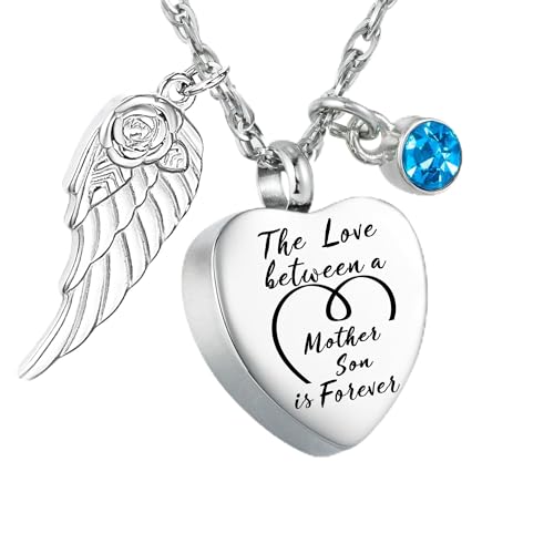 Gredstar Heart Urn Necklace for Ashes, Cremation Keepsake Pendant