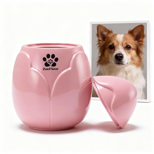 Peony Pet Cremation Urn, Resin Small Memorial Box for Cat or Dog Ashes(A-Pink) - color: Pink