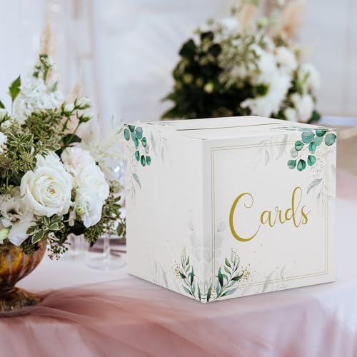 Hxezoc Wedding Card Box Party Favors Post Box Cardboard Receiving Money Box Holder for Wedding Reception, Baby Shower Table Centerpiece Decorations Supplies - style: Wedding