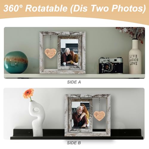 Memorial Rotating 4x6 Wood Frame, Those We Love Don't Go Away - color: Loss of loved one