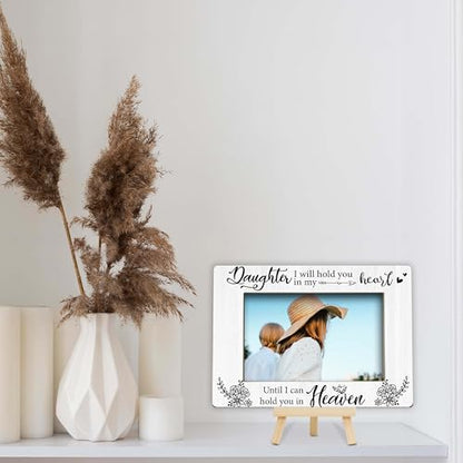Memorial Gifts Loss of Daughter, Sympathy Picture Frame, Remembrance Gifts Wooden Photo Frame with Easel, 4x6 Bereavement Picture Frame for Tabletop Display - G08 - style: Loss of Daughter