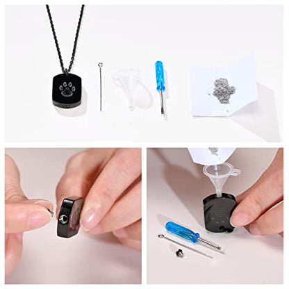 3 Pack Cremation Jewelry Dog Ashes Necklace for Women Men Pet Dog/Cat Urns for Ashes Cremation Jewelry Memorial Locket Gifts for Human