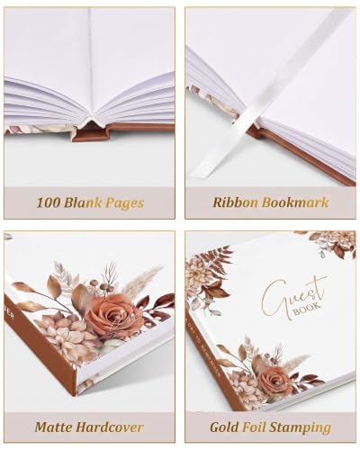Wedding Guest Book for Wedding Reception- Elegant Polaroid Guestbook for Baby Shower,Birthday and Special Events,Guest Sign-in Book(Autumn) | 100 Pages, Elegant Guest Sign-in Book for Bridal Party, Autumn Design - color: Autumn