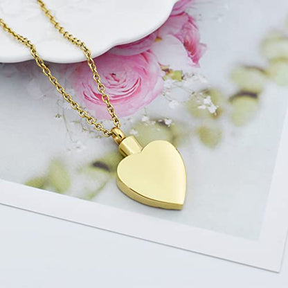 Fashion Pet Cremation Jewelry Stainess Steel Heart Keepsake Ashes Necklace Dog Cat Paw Memorial Urn Pendant - color: Gold-Feather-Dark Blue