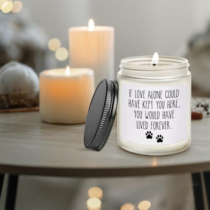 If Love Alone Could Have Kept You Here Candle - Pet Memorial Gifts for Loss of Dog Cat - Sympathy Gift for Pets Loss - Dog Bereavement Memorial Candle - Lavender, Woods, Wild Apple & Eucalyptus 9OZ
