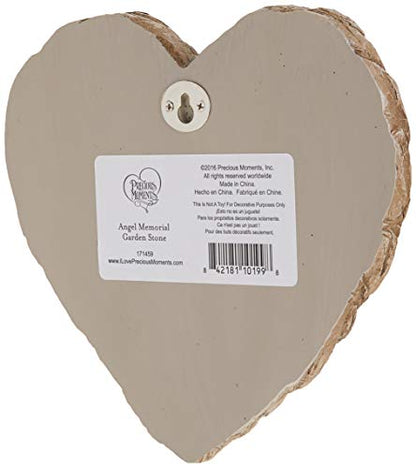 Precious Moments Garden Gifts 171459 Forever with The Angels, Always in Our Hearts Decorative Resin Angel Memorial Garden Stone, Gray, 8-inch Long by 7.25-in Wide - style: Angel