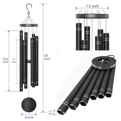 Suntimber Extra Large Wind Chimes for Outside Deep Tone,(EngravedLines,50") | Memorial Sympathy Gifts for loss of loved one, Wind Chimes Outdoor Clearance for Garden,Yard,Patio and Lawn - size: 50" Large