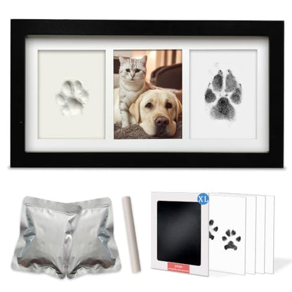 MYPAWLETS Dog Cat Paw Print Kit,Ink&Clay Pawprints Keepsake Frame (Black) - color: Black