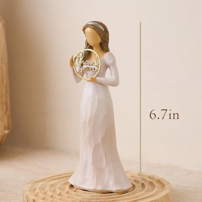 NAN ZAI NAN FANG Thank You Gifts for Women Friends Coworkers | Love You Mom Volunteer Pastor Teacher Appreciation Gifts 6.7" Resin Sculpted Hand-Painted Figurines Home Decor - style: Thank You