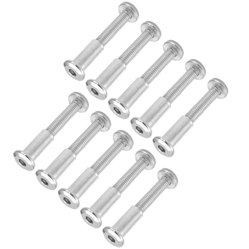 10 Pair(20 Piece) M6x45mm Hex Drive Socket Cap Bolt, Silver | Allen Wrench Included, Countersunk Screw Barrel Nuts, Binding Screws, For Crib Replacement Belt Cabinet - color: Silver, size: M6x45mm
