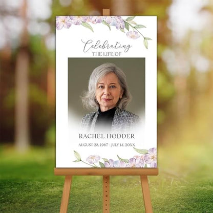 Personalized Memorial Photo Yard Sign – Funeral Service Welcome Board – Outdoor Waterproof Sign - color: Version 18