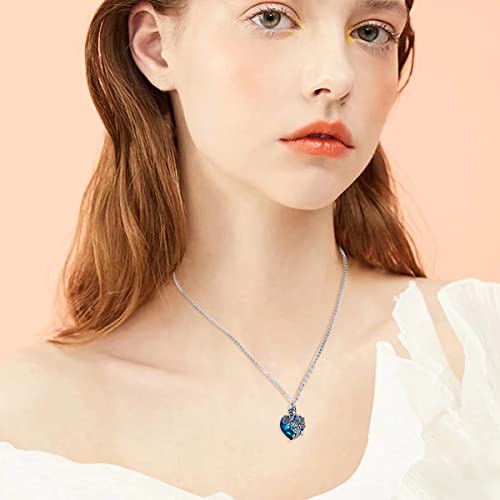 PELOVNY Urn Necklace for Ashes 925 Sterling Silver Butterfly Dragonfly Bee Phoenix Hummingbird Urn Necklaces Animal Crystal Cremation Jewelry for Ashes Cat Dog Pet Memorial Gifts - color: 04-Butterfly Urn