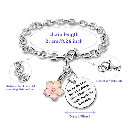 DlaeKua Bereavement Gift Bracelet Sympathy Gift for Loss of Mother Father Memorial Gifts for Loss of Husband Sister Remembrance Gifts - color: silver