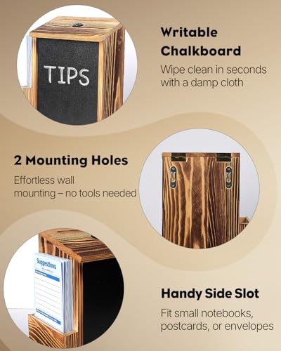 Uniclife Wood Suggestion Box, Donation Box with Key Lock - color: 6.8" L x 3.9" W x 9.9" H