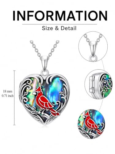 JKR Heart Picture Locket Necklace for Women That Holds Pictures Jewelry | Memorial Necklace with Picture Anniversary Birthday Gift for Women Wife Mom Girlfriend - color: Cardinal
