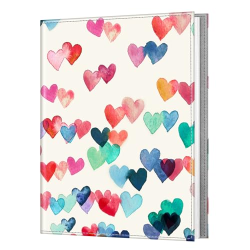 Fintie Photo Album for 8x10 Photos, 52 Pockets Vegan Leather Memory Book | Premium Cover Picture Book, For Family/Wedding/Couples Keepsakes, Anniversary Photos & Artwork Collection, Raining Hearts - color: raining hearts
