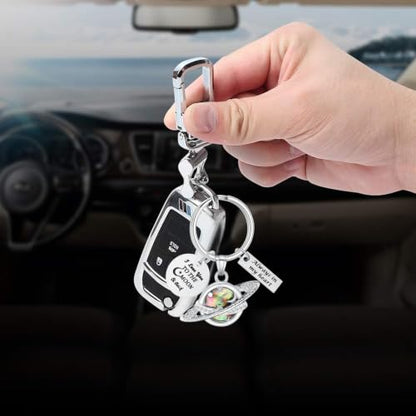 Imrsanl Saturn Urn Necklace Cremation Jewelry for Women Men - color: Keychain-Silver