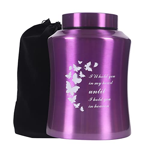 Urn for Human Ashes Adult,Cremation Urns for Ashes Male Female,Medium urn for Human Ashes for Dad Mom,Funeral urn Burial urn (160 Cubic inches, Butterfly)