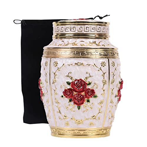 Medium Urn for Human Ashes - Rose Cremation Urn for Ashes Women Mom - Urns for Human Ashes Female Mother Hold 70 Cubic inches of Ashes - Suitable for A Lost Baby or Girl (Gold-Red) - color: Medium Gold-red