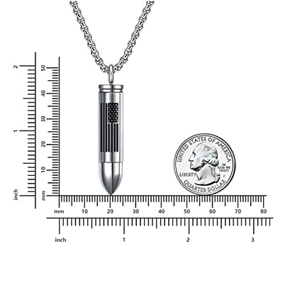 Rnivida Stainless Steel Urn Ashes Pendant Necklace with Cross Bible Verse, Urn Necklace for Men - color: American Flag - A