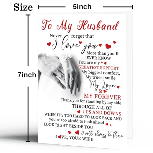 Anniversary Card for Husband, Husband Birthday Card Gifts - color: BK-122