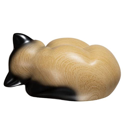 Small Animal Urn - Sleeping Resin Cat Urn for Ashes (Khaki) - color: Khaki