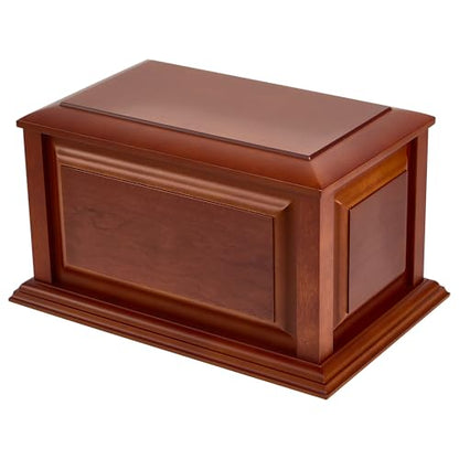 Handcrafted Large Wooden Cremation Urn Box for Adult Human Ashes - color: Coffee, size: Large