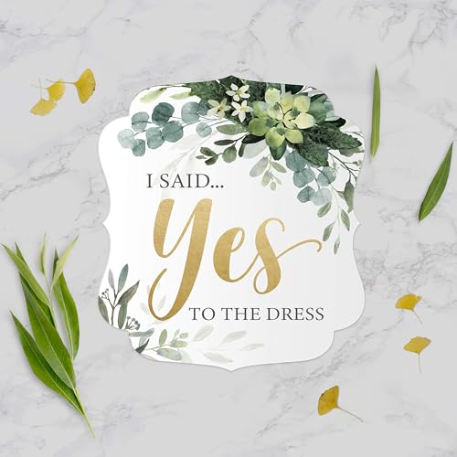 Lush Greenery I Said Yes To The Dress Sign / 10" x 12" Elegant Floral Wedding Shop Sign/Made In The USA - color: Lush Greenery, style: Yes to the Dress