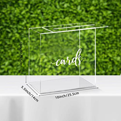 Hooqict Clear Acrylic Wedding Card Box with Slot Large Blank Gift Card Boxes for Reception, Party, Wishing Well, Money Box Holder, Graduation Decorations, Baby Shower - style: Style 1