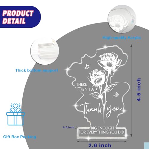 Thank You Gifts for Coworker College Teacher Women Men, Small Teacher Appreciation Acrylic Plaque Gifts, Christmas Mothers Day Gifts Leaving Gift, Thank You Gift for Leader Colleague Principal - color: Thank