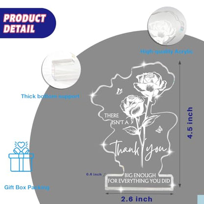 Thank You Gifts for Coworker College Teacher Women Men, Small Teacher Appreciation Acrylic Plaque Gifts, Christmas Mothers Day Gifts Leaving Gift, Thank You Gift for Leader Colleague Principal - color: Thank