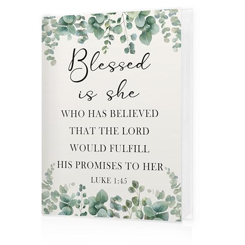 Inspirational Christian Photo Album 4x6, Blessed Is She Who Has Believed Bible Verse 18 Pockets Small Picture Memory Photo Album for Family Anniversary Travel Vacation - color: Bible Blessed