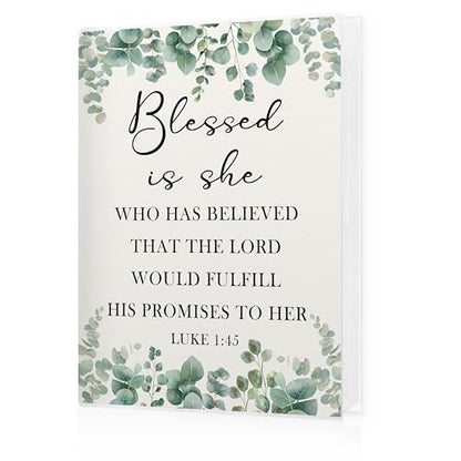 Inspirational Christian Photo Album 4x6, Blessed Is She Who Has Believed Bible Verse 18 Pockets Small Picture Memory Photo Album for Family Anniversary Travel Vacation - color: Bible Blessed