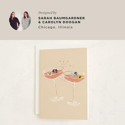 Minted | Wedding & Bridal Shower Card, 5x7 w/Envelope | Flower Cheers - color: Flower Cheers