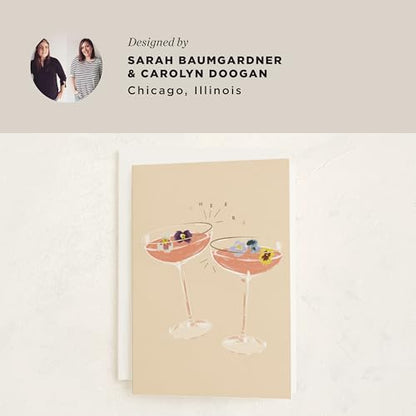 Minted | Wedding & Bridal Shower Card, 5x7 w/Envelope | Flower Cheers - color: Flower Cheers