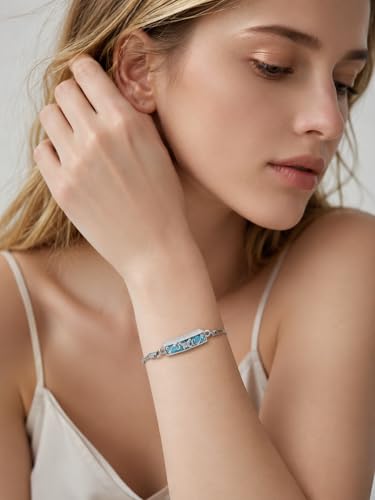 YYB Urn Bracelet for Ashes Hummingbird/Dragonfly/Butterfly/Sunflower Turquoise Locket Bracelet Cremation Memorial Jewelry Mothers Day Gifts for Women - color: Butterfly