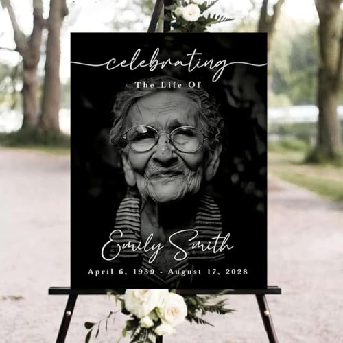 Funeral Welcome Sign with Photo Celebration of Life Sign In Loving Memory - color: Version #22