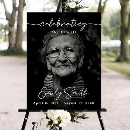 Funeral Welcome Sign with Photo Celebration of Life Sign In Loving Memory - color: Version #22