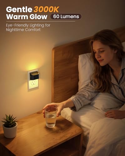 NIORSUN Night Lights Plug Into Wall, 10 Pack, 3000K, Auto On/Off, Black - color: Black, size: 10 Pack