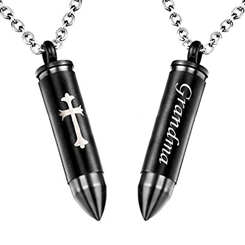 Celtic Cross Bullet Urn Necklaces for Ashes Cremation Jewelry Keepsake Memorial Pendant - style: Grandma