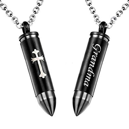 Celtic Cross Bullet Urn Necklaces for Ashes Cremation Jewelry Keepsake Memorial Pendant - style: Grandma
