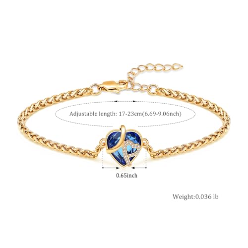 Hearbeingt Crystal Heart Urn Bracelet for Ashes Cremation Jewelry for Women - color: Customize