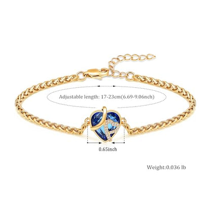 Hearbeingt Crystal Heart Urn Bracelet for Ashes Cremation Jewelry for Women - color: Customize