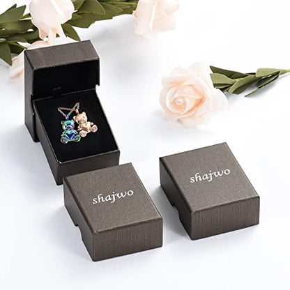 shajwo Teddy Bear Cremation Urn Necklace for Women Men | Stainless Steel Heart Memorial Urn Keepsake Locket Pendant Ash Holder - color: 2PCS Teddy Bear