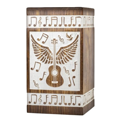 Guitar Wings Keepsake Urns for Human Ashes, Set of 4, White - color: Antique White, size: Keepsake Set of 4 (20 lbs each)